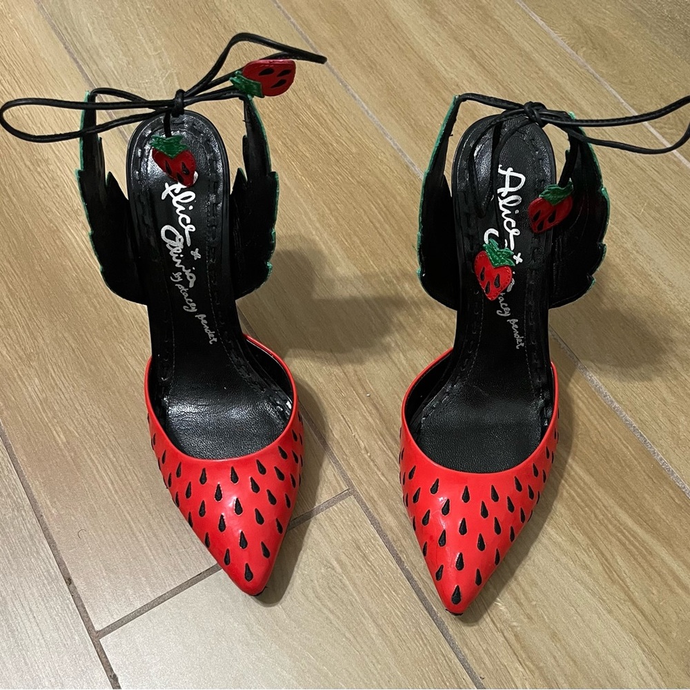 Strawberry Daquari Red and Black Stilettos